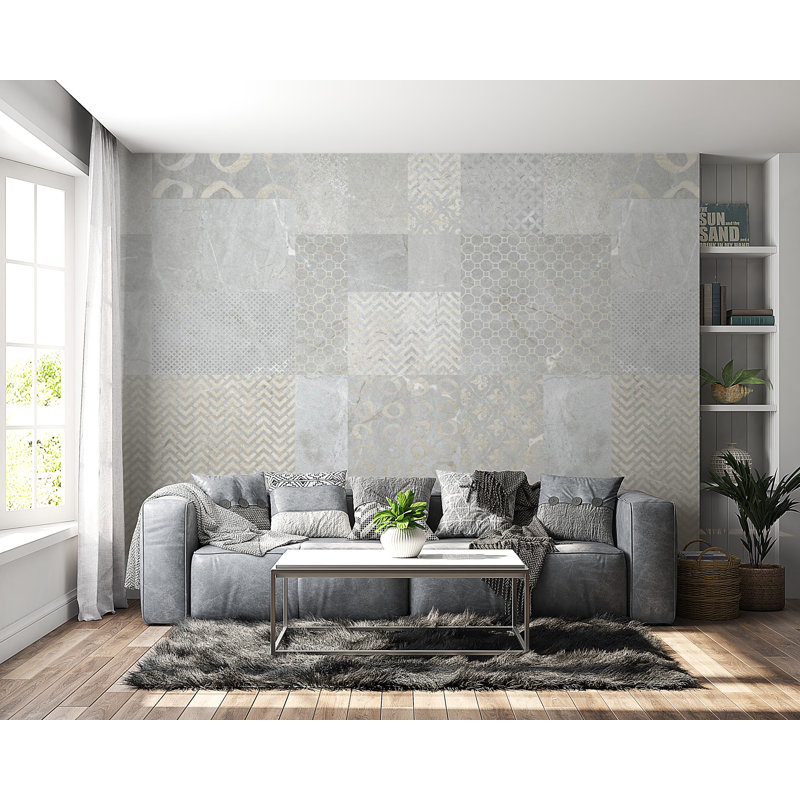 Carreaux de mosaïque en béton Kadance, L 96 po x L 68 po, Peel & Stick