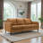 Cooper Mid Century Modern Tan Leather Sofa