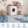 Modern Machine Washable Rug with Rubber Non-Slip Backing for Living Room, Dining Room, Bedroom, Office & Playroom