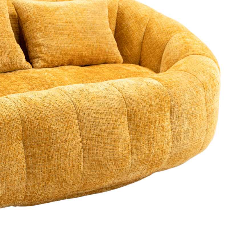 Causeuse de réception Canny, Jaune, H 24,8 po x l 55 po x P 37,4 po