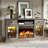 Fireplace TV Stand For TVs Up To 65'' With Electric Fireplace Included, Modern TV Console Cabinet, Wood Entertainment Center With LED Light, 2 Drawers, 2 Cabinets-2003149891