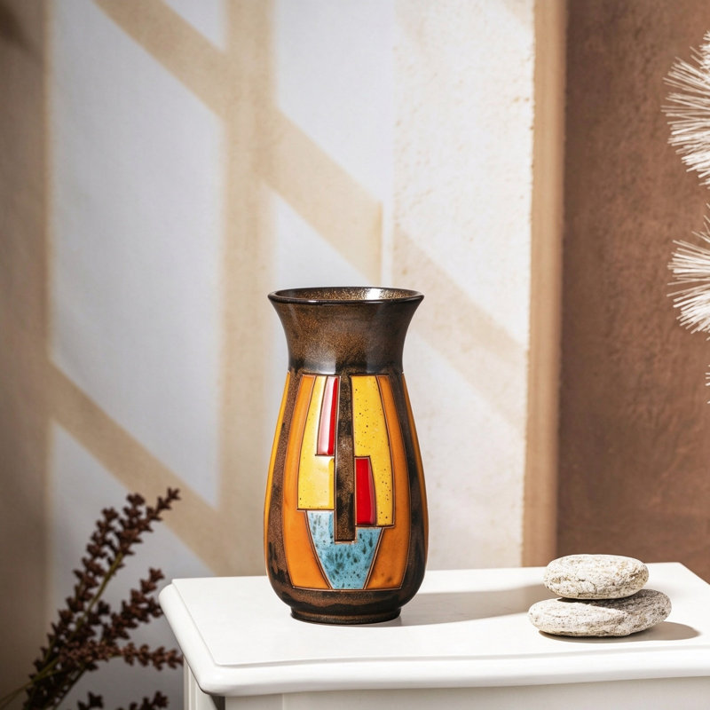Ceramic Decorative Artisan Flower Vase 21 cm Tall