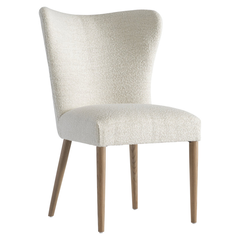 Contemporary Modulum White Upholstered Wood Side Chair
