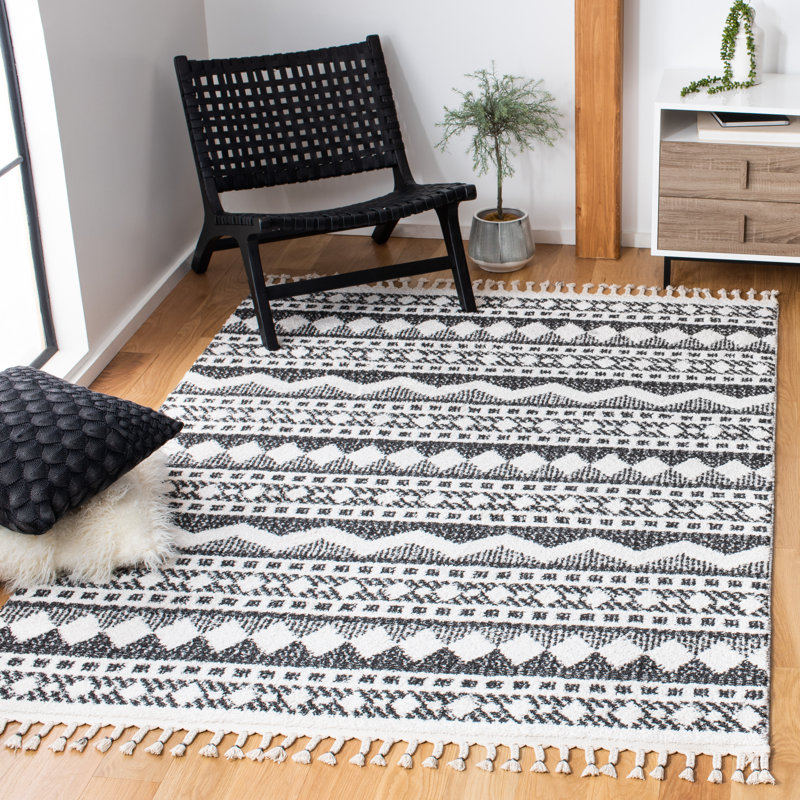 Wendt Moroccan Tassel Shag Performance Southwestern Rug, Rectangle 8' x 10'