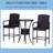 Rattan Wicker Bar Set for 3 PCS with Ice Buckets, Patio Furniture with 1 Bar Table and 2 Bar Stools for Poolside, Backyard, Porches
