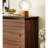 Retro Walnut Stainless Steel Buffet Table