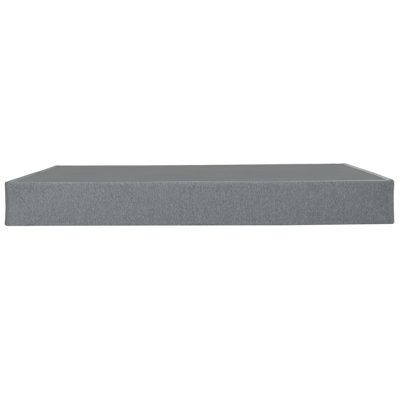 Pliable 9 po Base de lit en métal avec matelas, sommier tapissier double, gris
