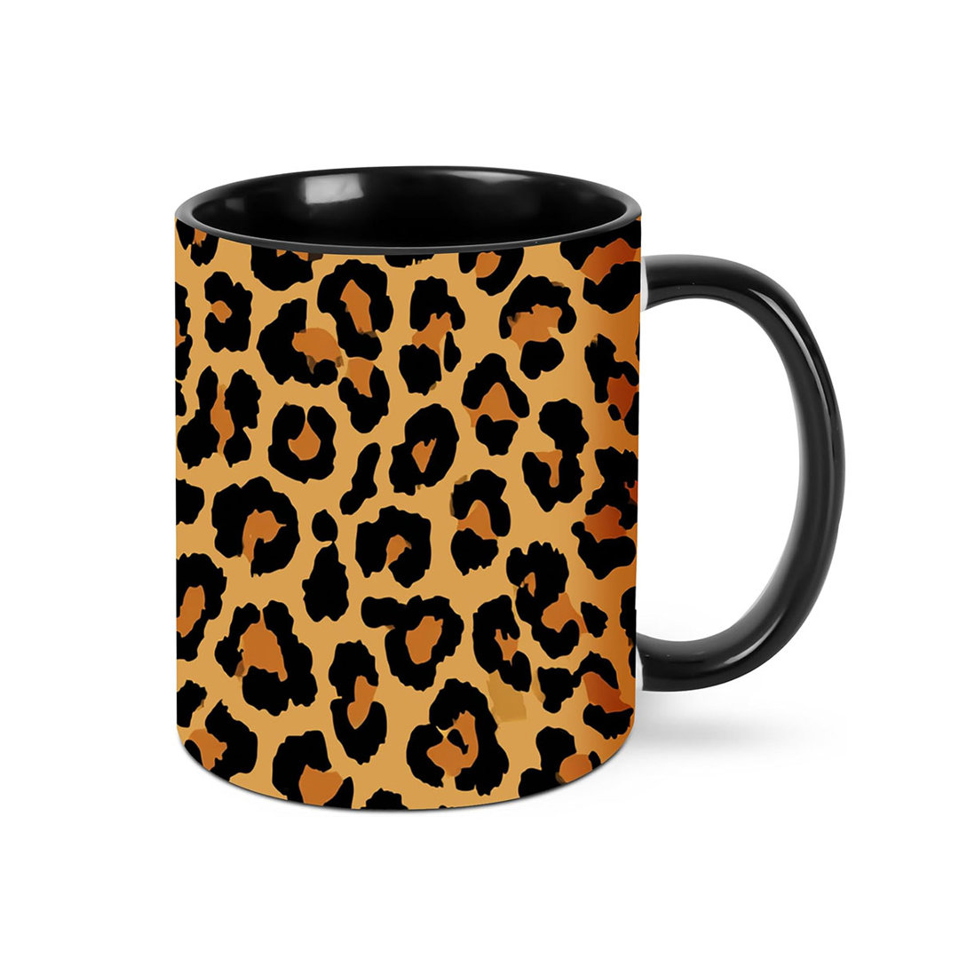 Leopard Print Coffee Mug Cute Mugs 11oz Novelty Ceramic Tea Cup