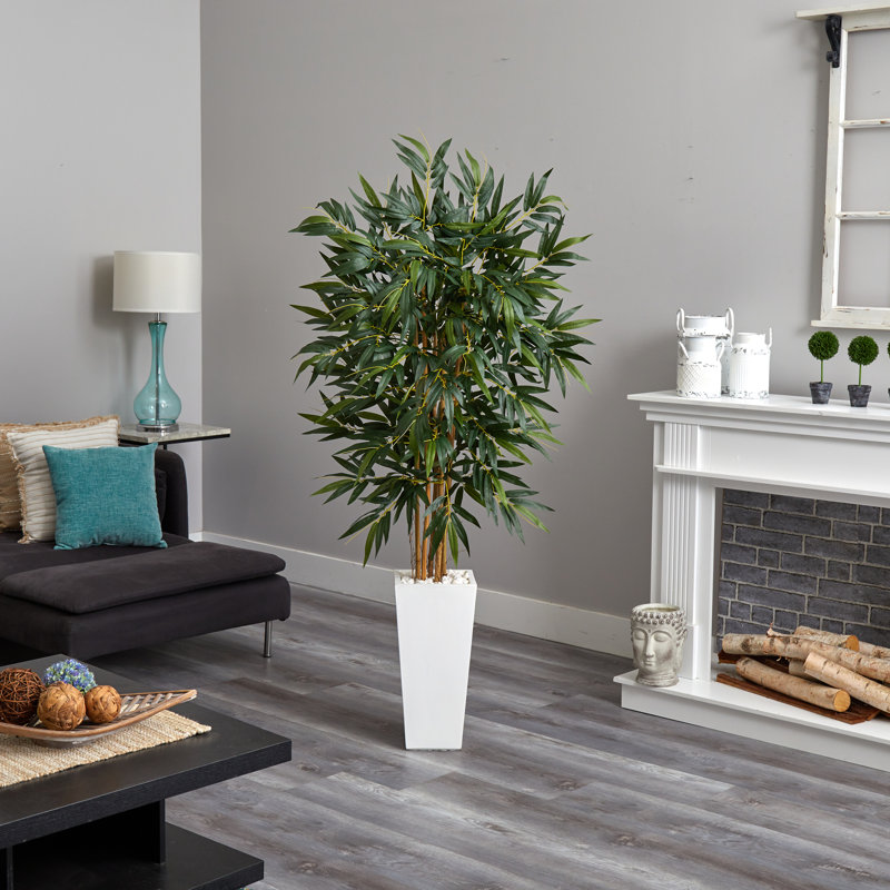 72'' Faux Bamboo Plant in Ceramic Planter