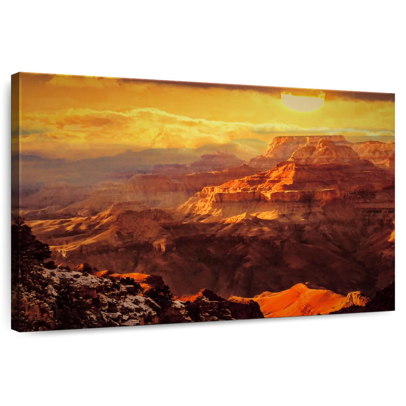 Coucher de soleil spectaculaire sur le canyon d'Alvord, H 20 po x l 30 po