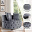 Fauteuil demi-tonneau en velours 36,6 po Keoka-365700109