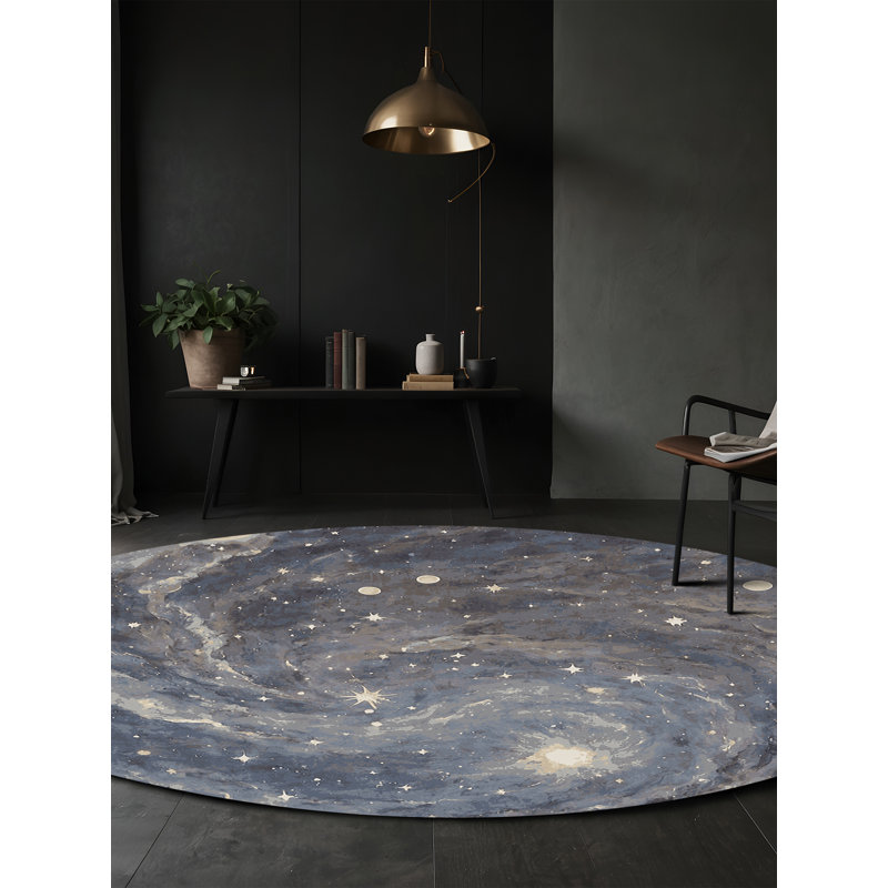 Silky Soft Plush Gray Area Rug, Round 5'