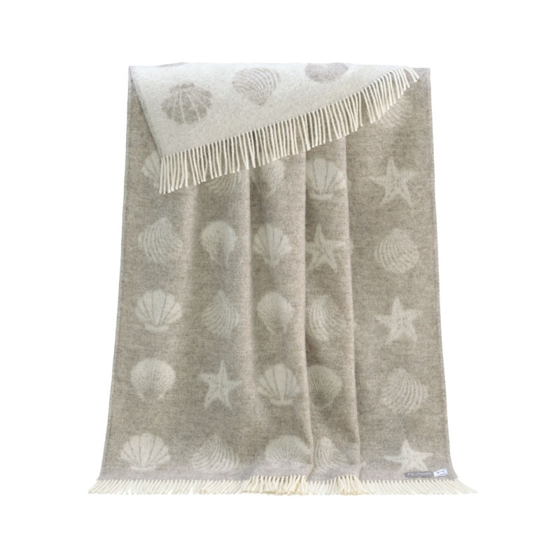 Soft Brown Seashells Wool Throw