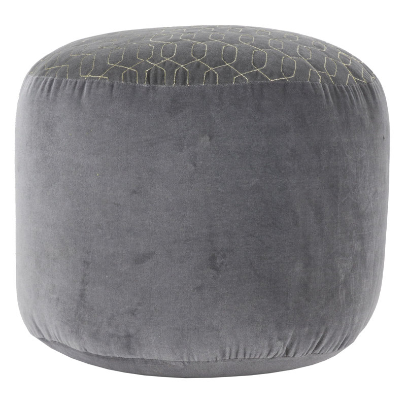 Upholstered Pouf, Gray