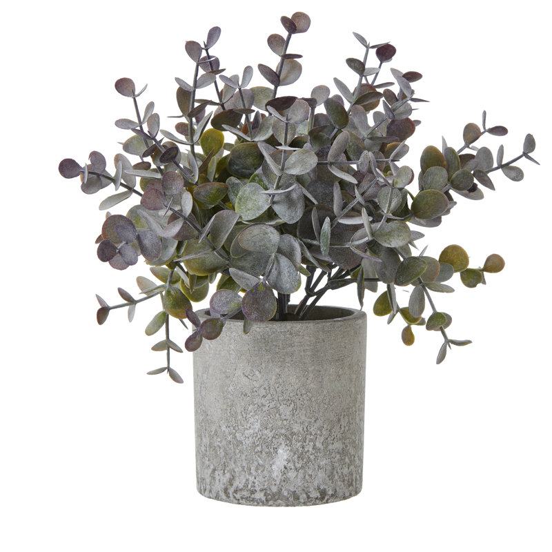 22cm Faux Plant in Pot, Dark Green
