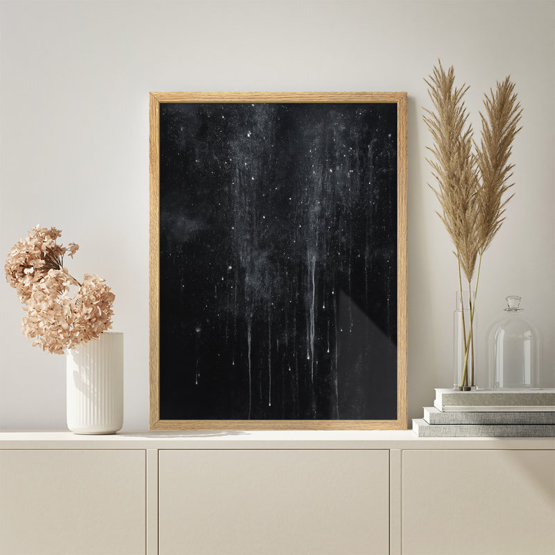 Reproduction d'art encadrée abstraite pour décoration intérieure moderne - 12 po x 16 po, H 16 po x l 12 po, Naturel