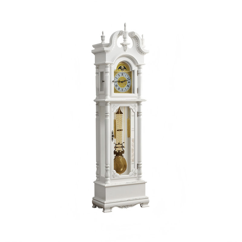 Horloge rétro vintage élégante en bois franc de soie dorée