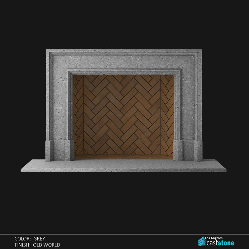 Lotus Fireplace Surround, Gray Old World