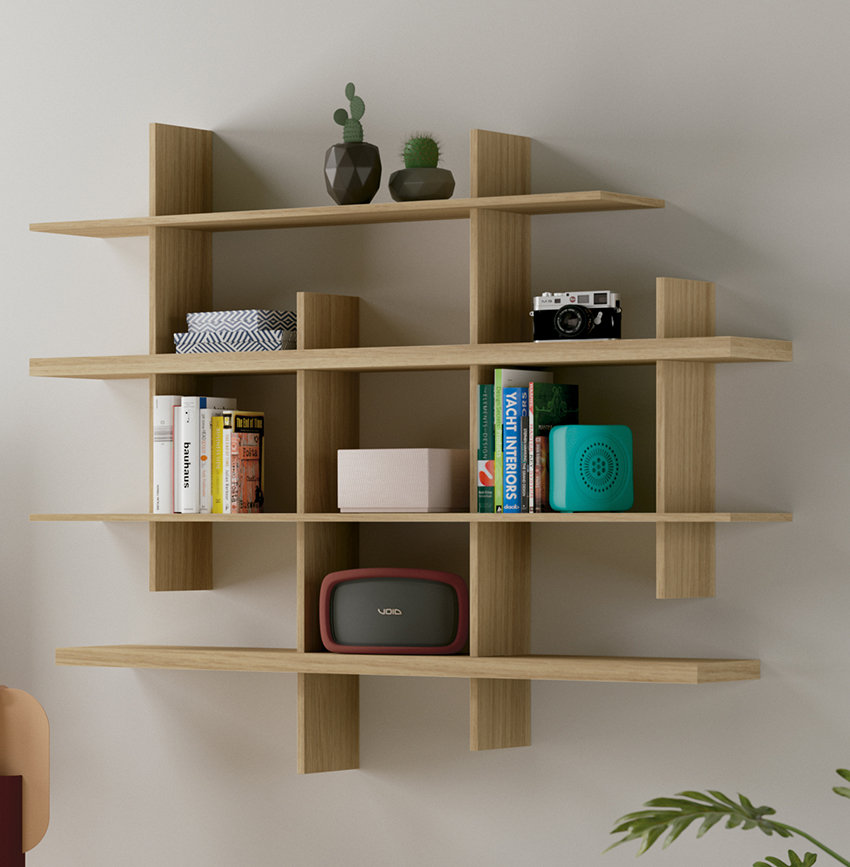 Lameshia 4 Piece Square Melamine Floating Shelf