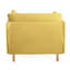 Chaise rembourrée de 39 po de couleur jaune, avec des pieds et des sièges confortables pour la maison et un revêtement luxueux, espaces de vie