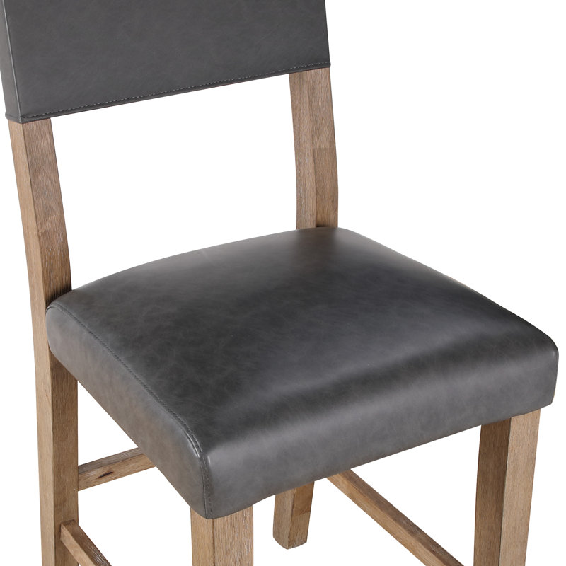 Chaise de comptoir rembourrée Aubrey, Gris, Brun