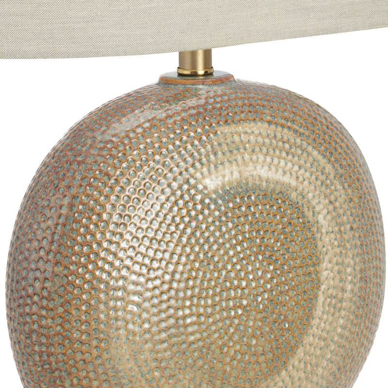 25.25" Crystal Table Lamp With Beige Shade