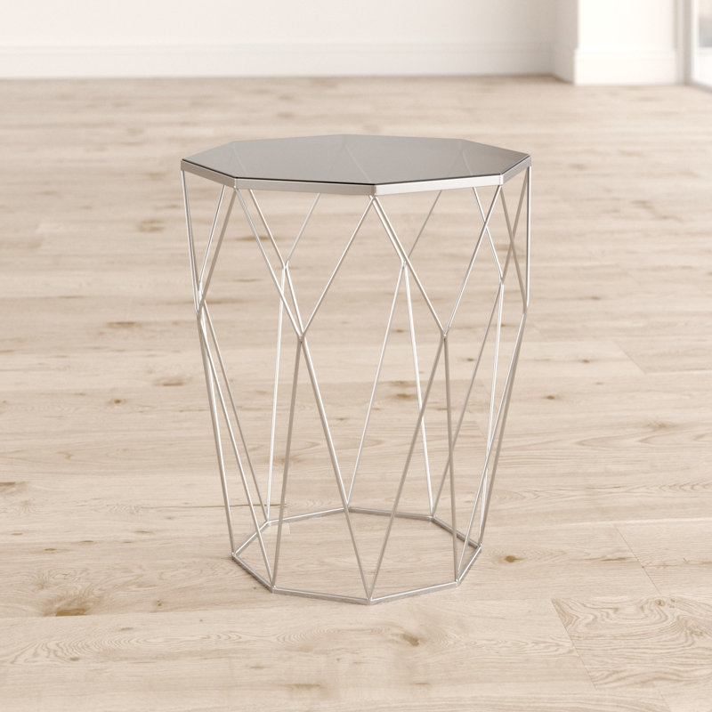 Aiden Glass Top Frame End Table