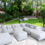 Ensemble de patio extérieur modulaire 4 pièces en mousse, poufs, canapé d'angle extérieur en tissu oléfine résistant à l'eau pour terrasse de jardin-65959419