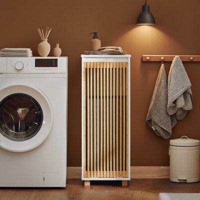 Holzschrank Wäschebehälter