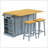 Large Kitchen Island With Storage, Power Outlet, And 2 Bar Stools On 5 Wheels For Enhanced Mobility And Functionality-1167011512