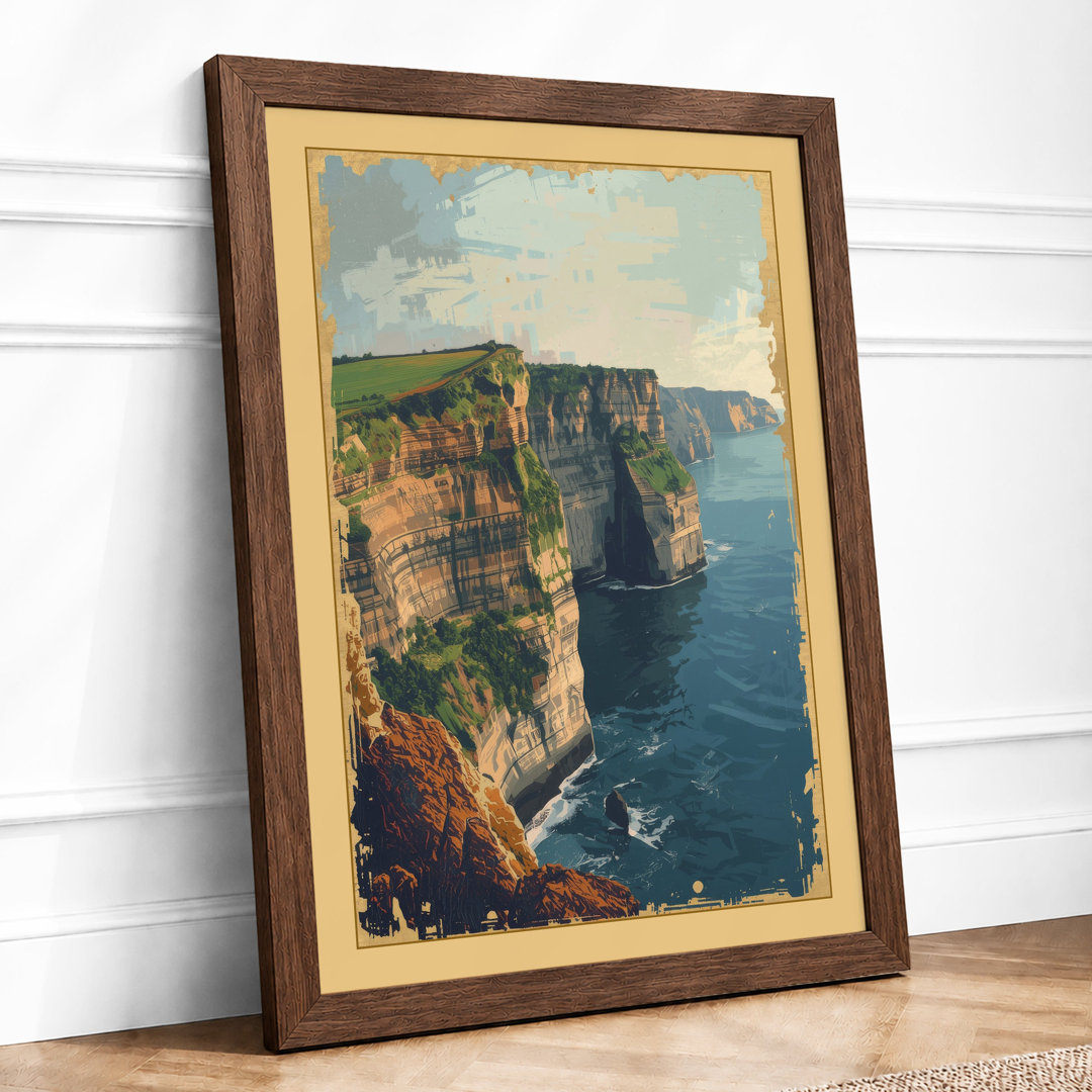 Clifftop Fortress Coastal - Framed Print