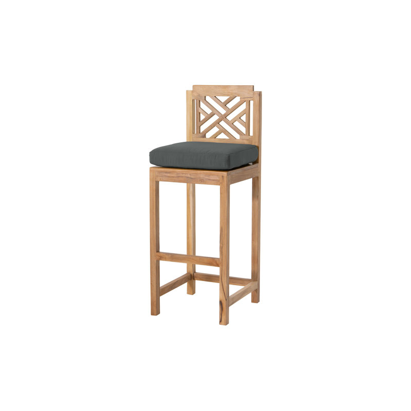 Monterey Yes Stool with Solid Wood Frame, Coal