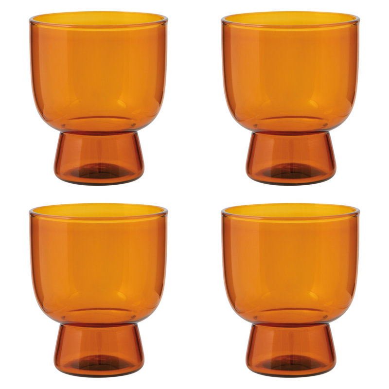 Ensemble de 4 gobelets 7 oz piédestal ambre, Ambre, 7 oz