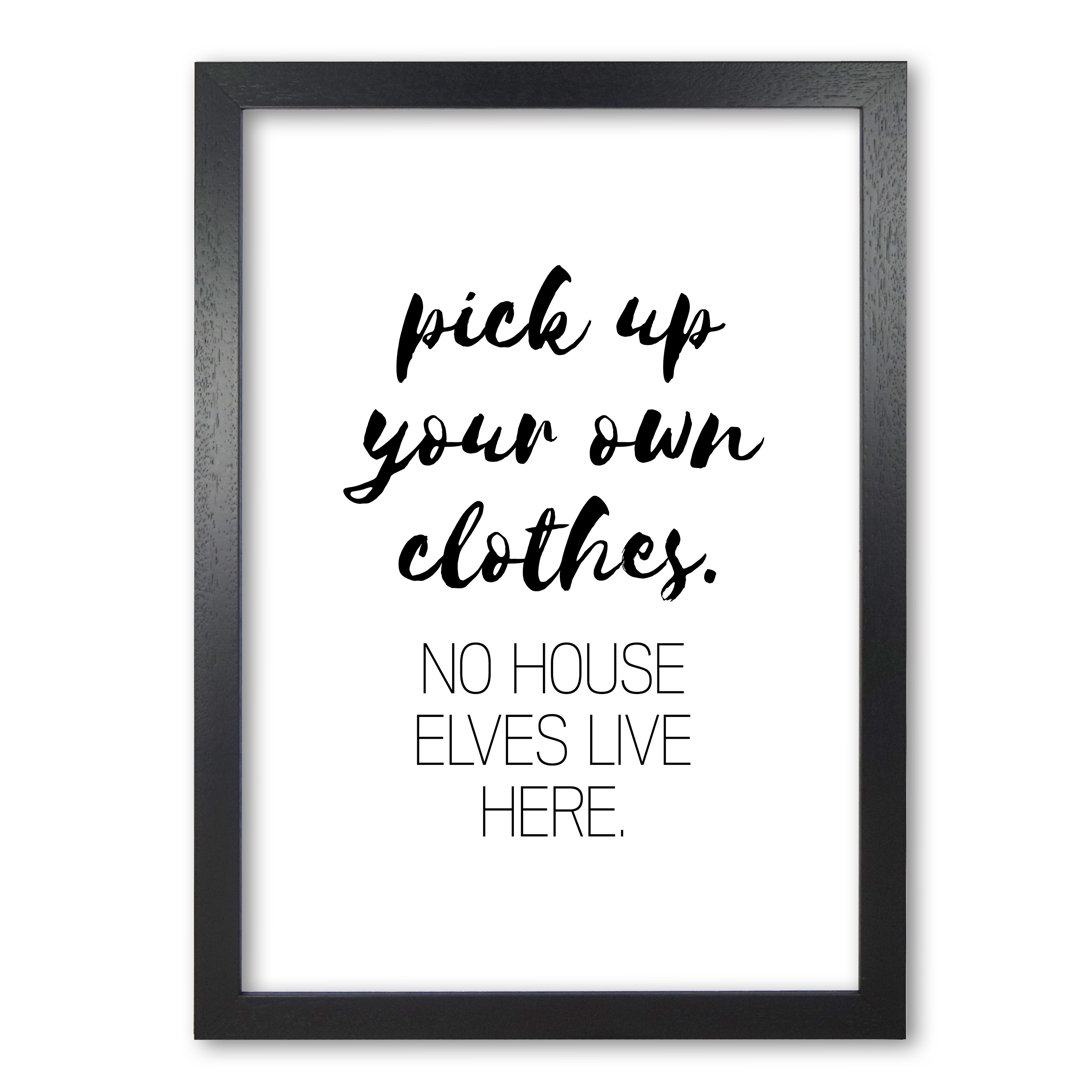 Bathroom 'House Elves' Textual Art in White