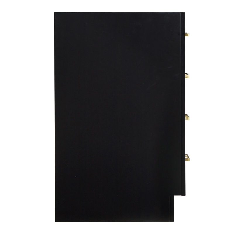 Hepburn 66'' Double Bathroom Vanity Base Only, Satin Brass, Black