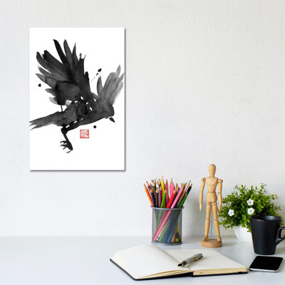 Crow by Péchane - Wrapped Canvas Print