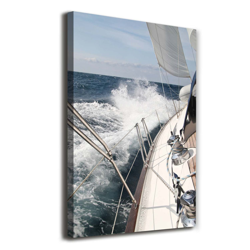Yacht On The Sea - Wrapped Canvas Print