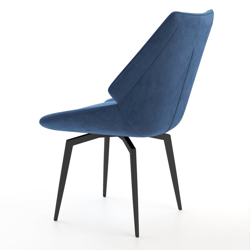 Gretchine 0cm H Velvet Upholstered Side Chair, Blue, Black