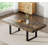 Extendable Dining Table Set for 6, 63"-78" Inch Rustic Brown Kitchen Table Set with Tufted Chairs, Rectangle Farmhouse Expandable Dining Room Table Set for Kitchen Dining-450528972-450528974-437329786