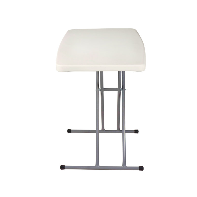 Speckled Gray Adjustable Height Folding Card Table with Steel Frame