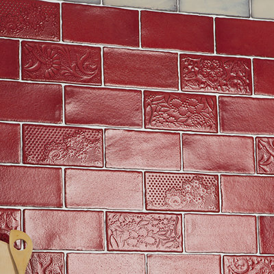 Merola Tile Antic Feelings 3" x 6" Ceramic Patterned Subway Wall Tile