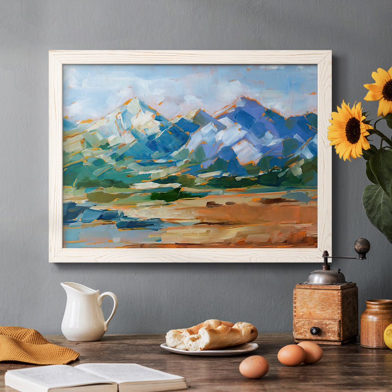 "Blue Mountain Peaks II" par J Paul, reproduction sur toile, Cadre photo blanc, H 14 po x l 20 po x P 1,5 po