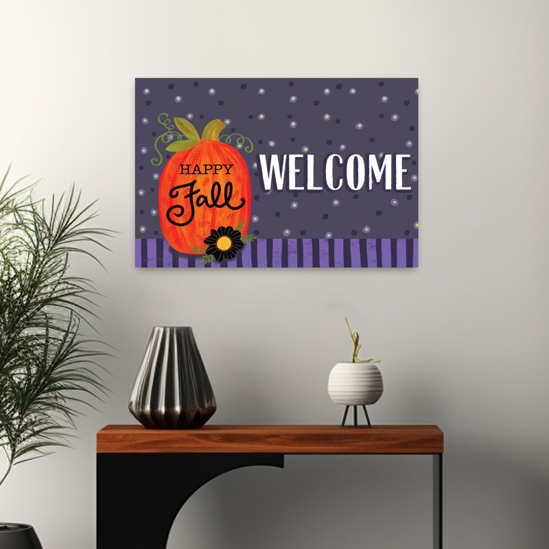 «Welcome Fall», citrouille, art floral contemporain, H 16 po x l 24 po