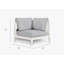 White Aluminum Outdoor Corner Chair - Left; Pacific Fog Gray