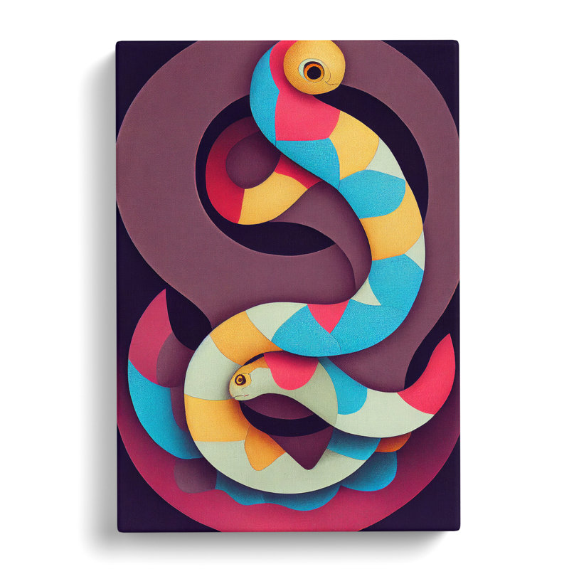 Abstract Snake Art No.1 - Wrapped Canvas, 50cm H x 35cm W x 3cm D