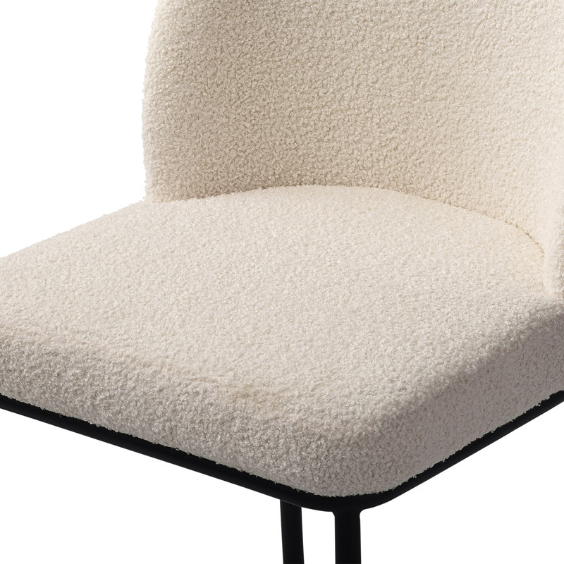 Argyroula Luxury 25.5'' Boucle Bar & Counter Stool, White