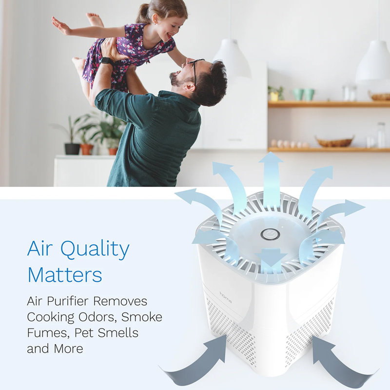 HOmeLabs Tabletop Air Purifier with HEPA Type Filter for 250 Cubic Feet