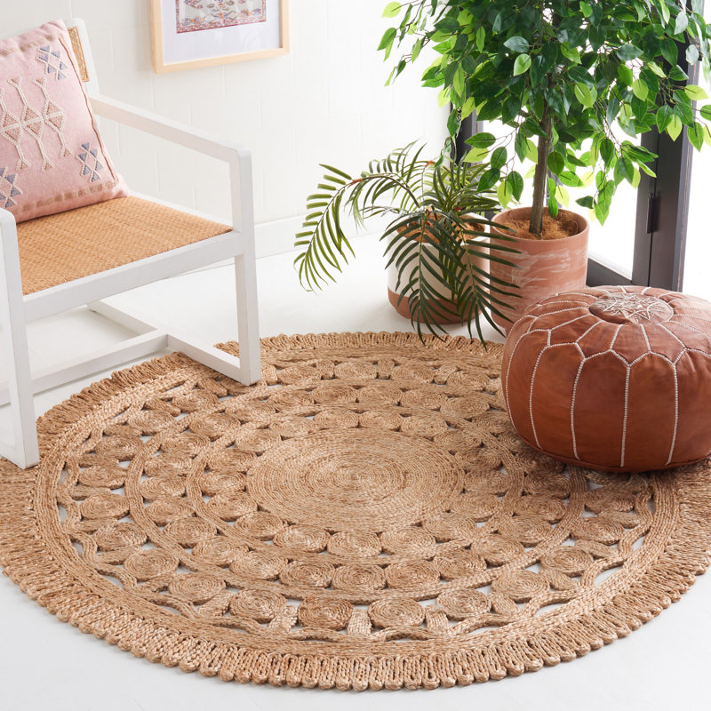 Tapis naturel en fibre naturelle 174, Rond 5 pi