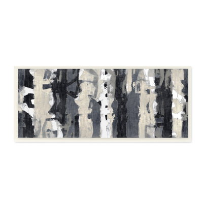 «Modern Busy Abstraction Grey Beige Black Messy Stripes» par Max Hansen - Peinture