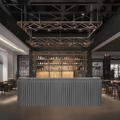 62.99-Inch Rustic Mayra and Bar Counter with Storage and Wine Rack for Bars and Reception by Hokku Designs